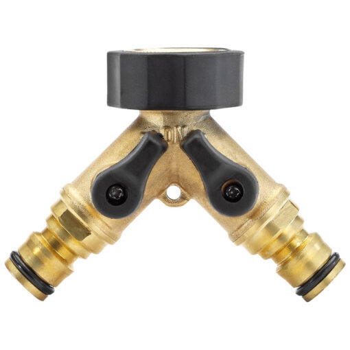 Draper GW44/H Brass Double Tap Connector with Flow Control
