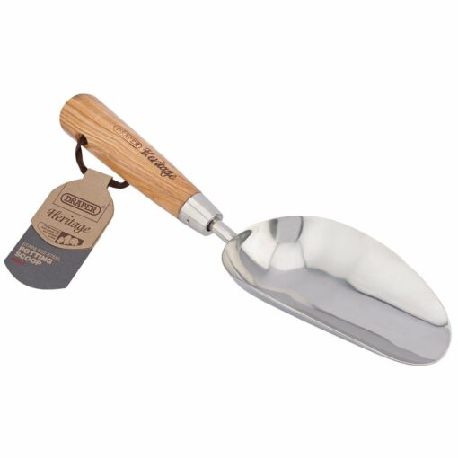 Draper DPSG/L Heritage Stainless Steel Hand Potting Scoop with Ash Handle