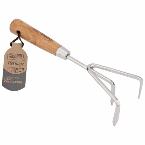 Draper DGHCG/L Heritage Stainless Steel Hand Cultivator with Ash Handle