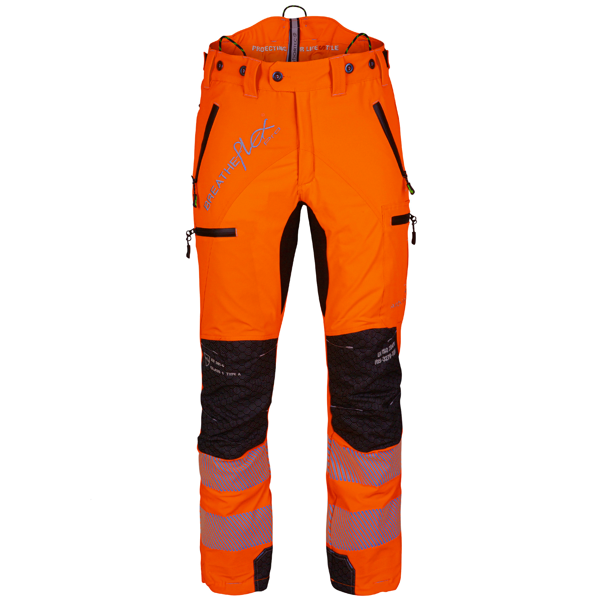 Arbortec ATHV4060 Breatheflex Pro Chainsaw Trousers Type A Class 1 - Hi-Vis  Orange