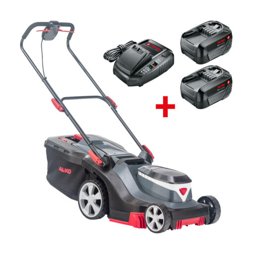 ALKO 18V Bosch Home & Garden Compatible Comfort 3.82 Li R Cordless Push Rear Roller Lawnmower (38cm Cut) (2x Battery Kit)