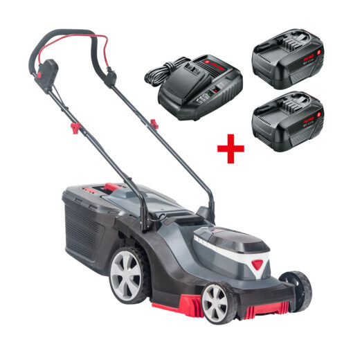 ALKO 18V Bosch Home & Garden Compatible Easy 3.82 Li R Cordless Push Rear Roller Lawnmower (38cm Cut) (2x Battery Kit)