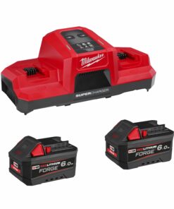 MILWAUKEE DUAL 6.0AH FORGE BATTERIES & SUPER CHARGER DUAL BAY PACK