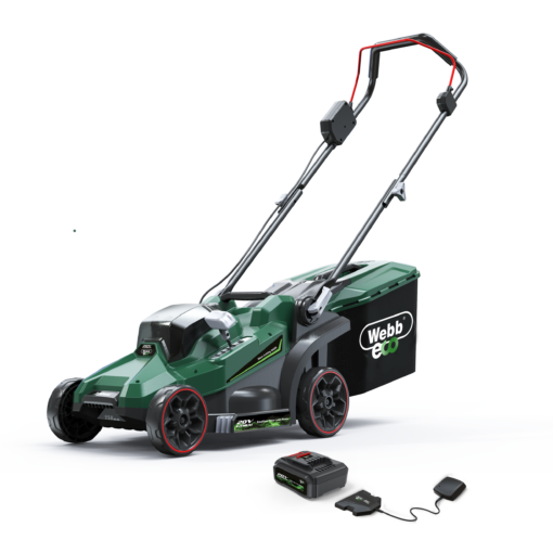 Webb Eco WEV20LM33B4 20V 33cm (13″) Cordless Rotary Lawnmower (4Ah Battery & Charger included)
